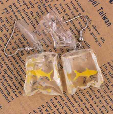 Серьги для детей Рыбки 46 на 22 мм желтый Киев