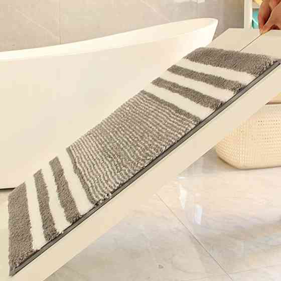 Коврик для ванной и душа коврик для ног в ванную комнату,микрофибра,атискользящий 50х80 см,в полоску Кам'янець-Подільський