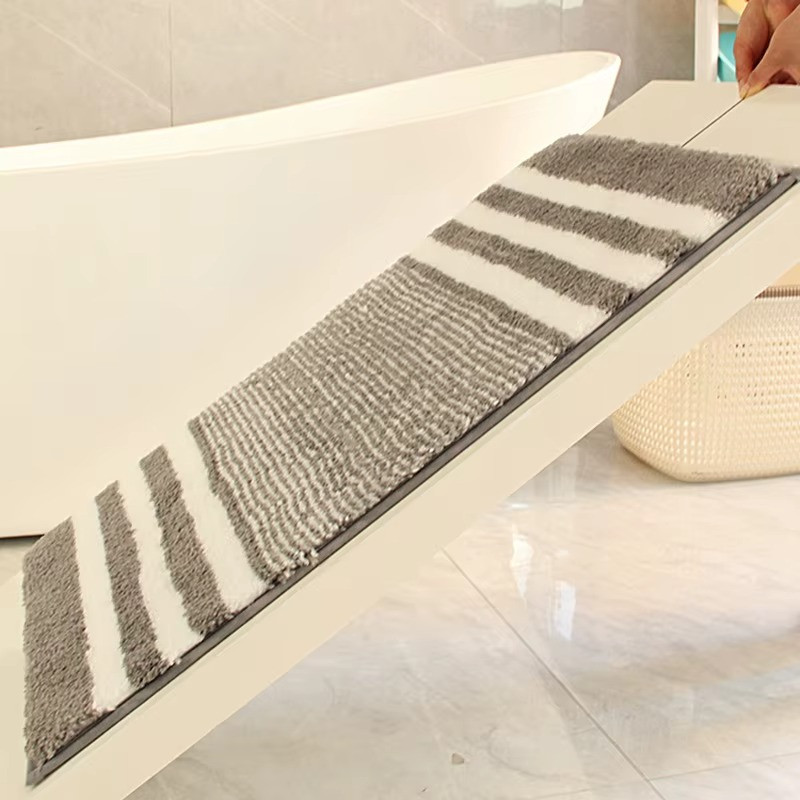 Коврик для ванной и душа коврик для ног в ванную комнату,микрофибра,атискользящий 50х80 см,в полоску Каменец-Подольский - изображение 2