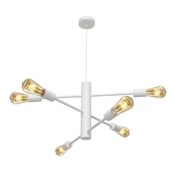 Люстра подвесная MSK Electric Asket на шесть плафонов Е27 NL 6120-6 WH белая Одесса