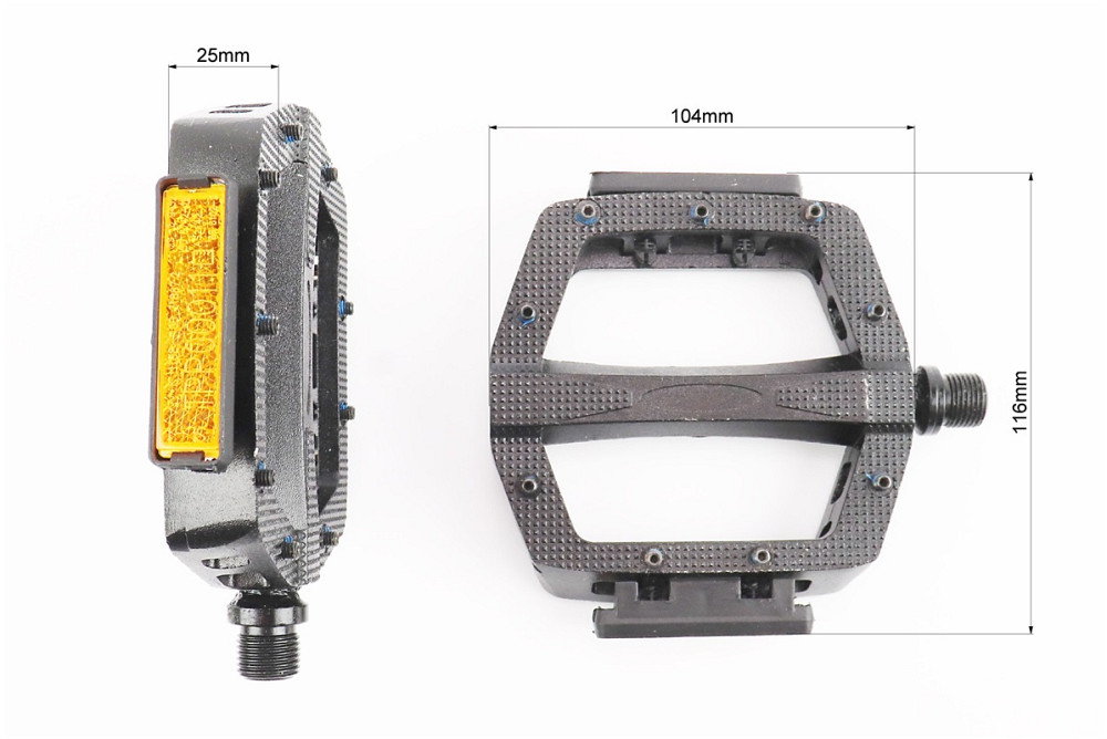 Педалі MTB широкі 9/16" (112x103x21mm) зі знімними шипами, пром-підшипник (6*13*5) + голчастий (12*16*10), алюмінієві, NWL-388B Київ - фото 2