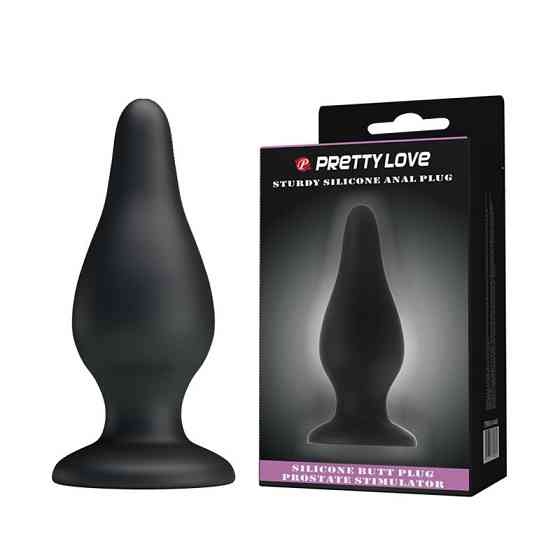 Анальна пробка - Pretty Love Sturdy Silicone Anal Plug Black Sex Aura Київ
