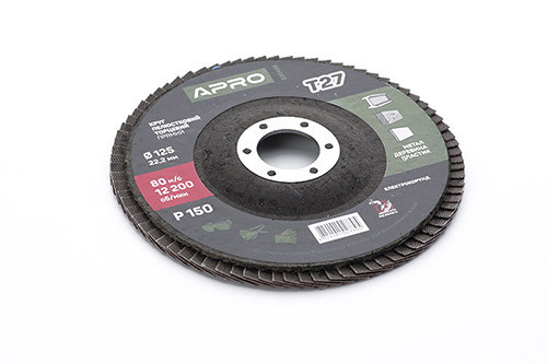 Круг пелюстково-торцевий Р150 прямий 125 мм (Т27) (КЛТ) APRO Рівне - фото 1