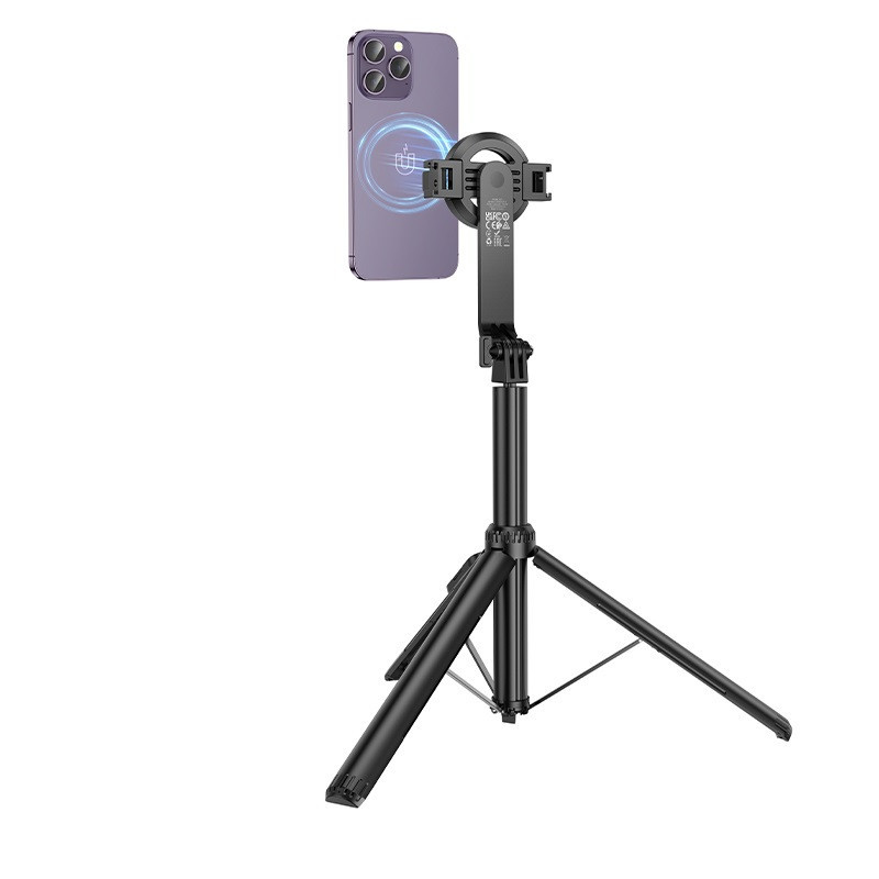 Селфі-монопод HOCO K25 Sherkhan magnetic aluminum alloy live broadcast holder Black Одеса - фото 7