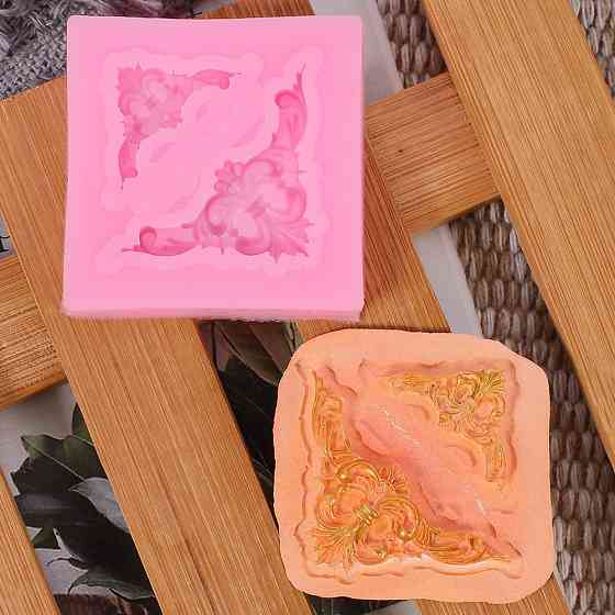 Молд силиконовый маленький Винтажный узор 40 на 40 мм розовый Киев