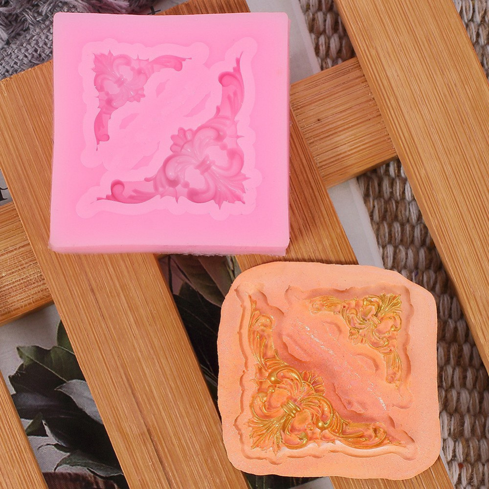 Молд силіконовий маленький Вінтажний візерунок 40 на 40 мм рожевий Київ - фото 6