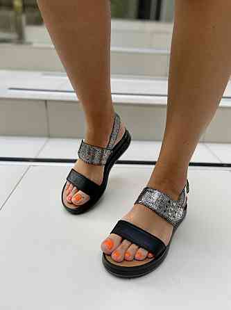 Kentro Босоніжки жіночі KENTO 3127 чорний/срібні (літо, шкіра натуральна) (926) Коломыя