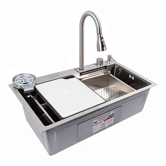 VALESO Мийка кухонна сатин Valeso Handmade "Водоспад" (ДЕКОР) 75х45B Киев