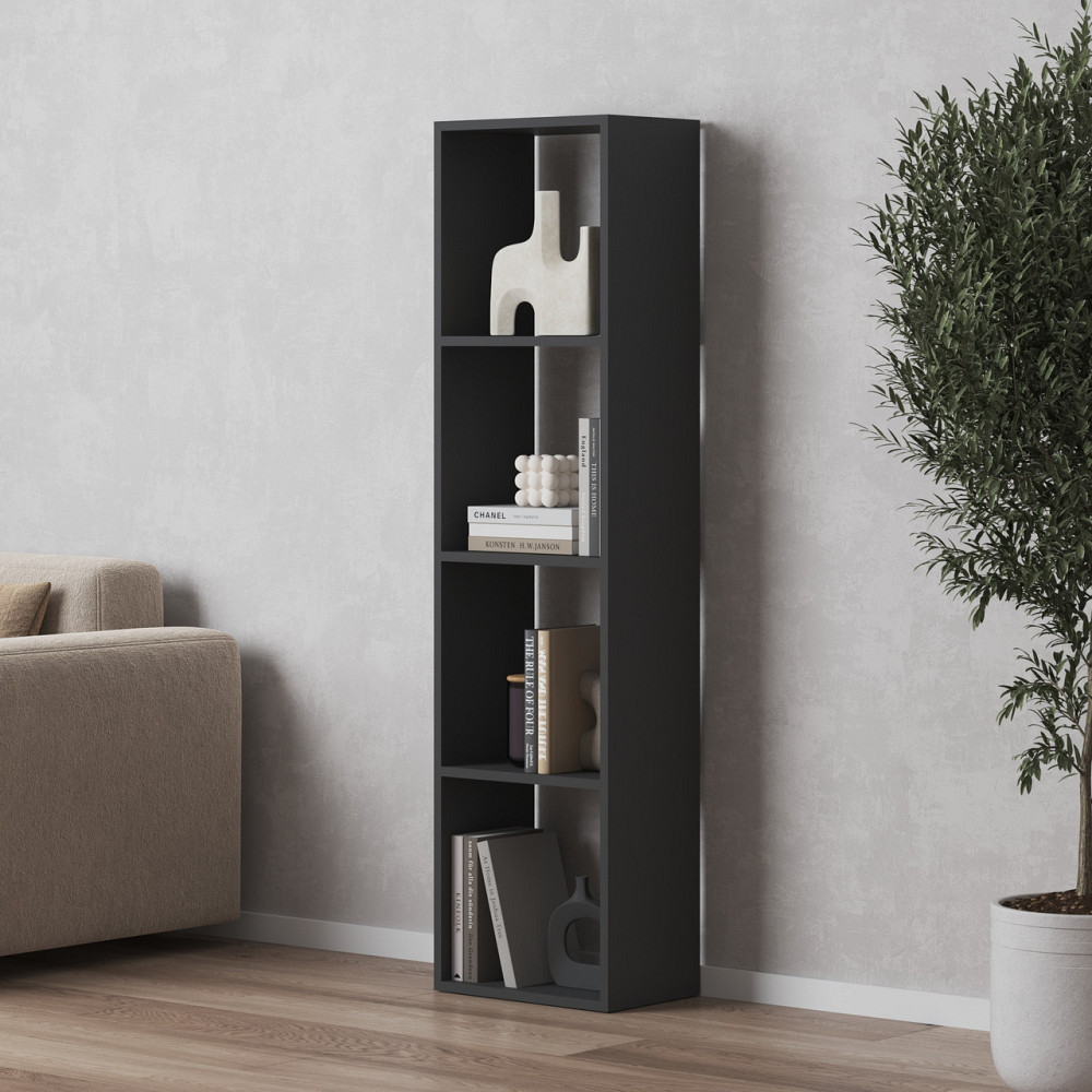 Стеллаж VAYS M-53, книжная полка на 4 ячейки, ЛДСП, 37×29×143 см - для дома, офиса, детской или гостиной Львов - изображение 5