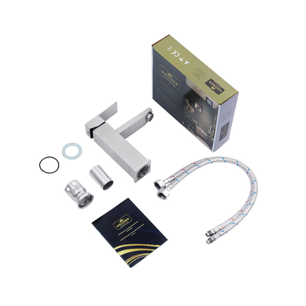 Змішувач для раковини Kroner KRP Edelstahl Kubus - ESG010 сатин Київ - фото 5