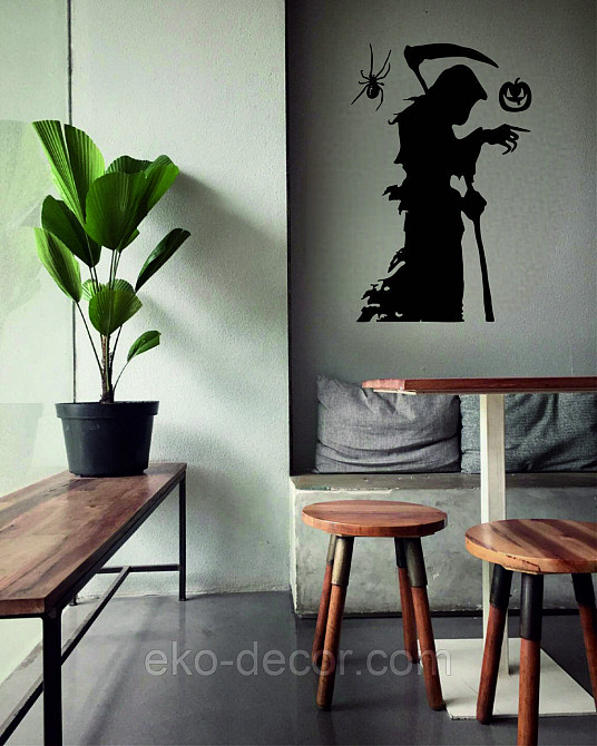 Декоративное настенное Панно «Смерть с косой», Декор на стену 90*59 см, Черный Киев - изображение 8