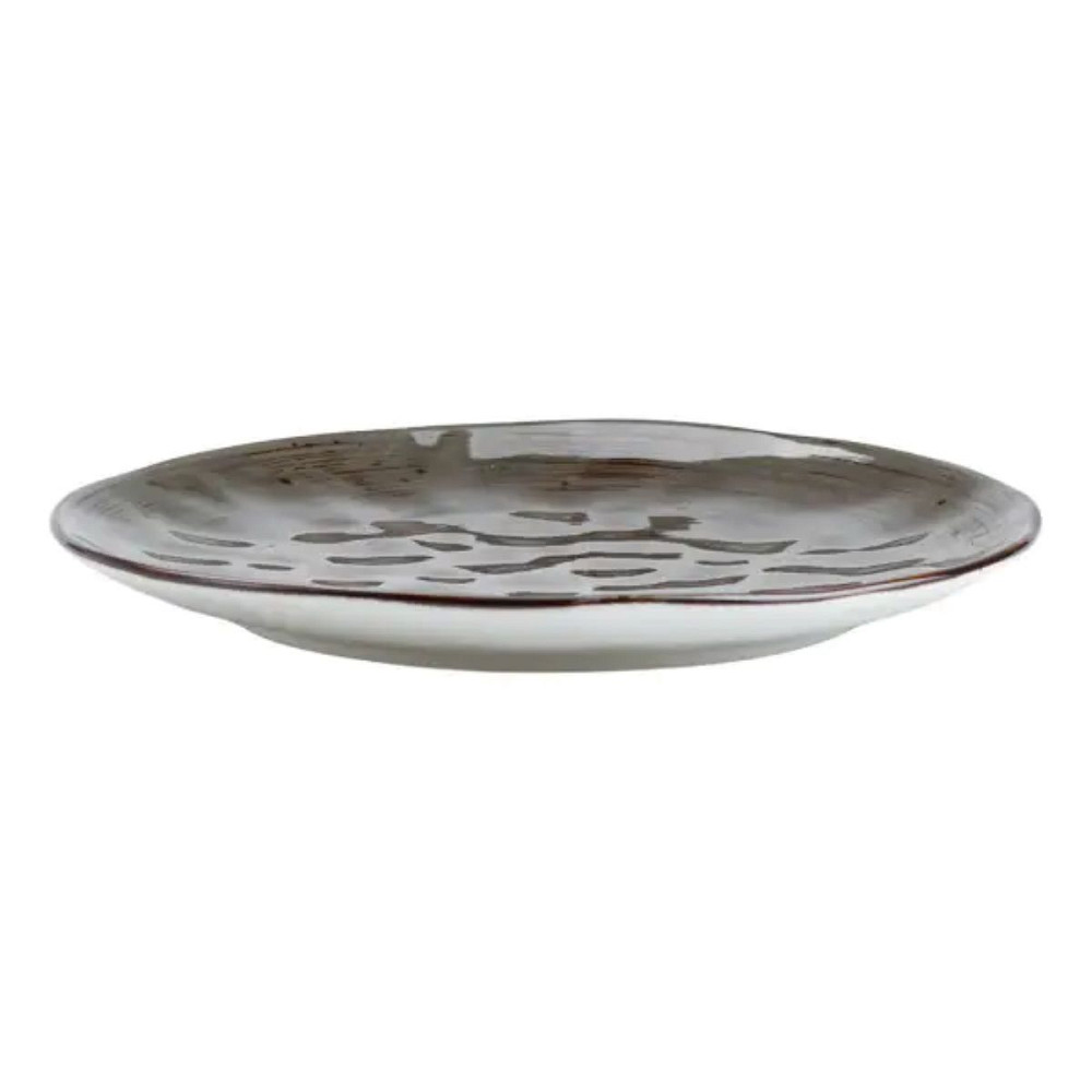 Тарілка сервірувальна кругла порцелянова 22 см коричнева HP23394 Коломия - фото 3