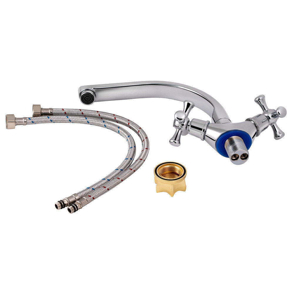 Змішувач для кухні Lidz Lamb 276F двовентильний LDLAM276FCRM22019 Chrome Київ - фото 7