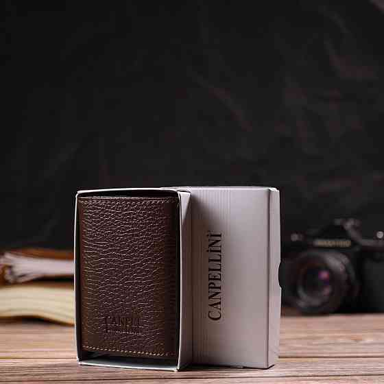 Чоловічий картхолдер у три складання з автоматичним механізмом з натуральної шкіри флотар (CANPELLINI) Київ