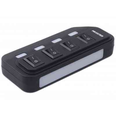 Концентратор Maxxter 4 x USB 2.0 Type-A 1m cable + 5V1A adapter (HU2A-4P-AC-02) Вінниця