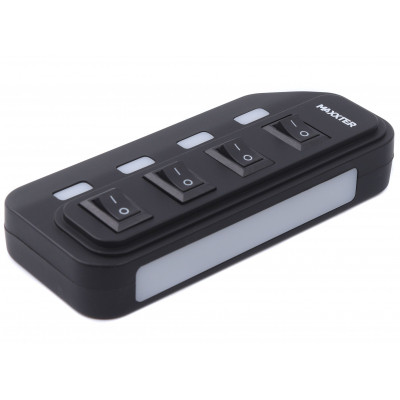 Концентратор Maxxter 4 x USB 2.0 Type-A 1m cable + 5V1A adapter (HU2A-4P-AC-02) Вінниця - фото 2