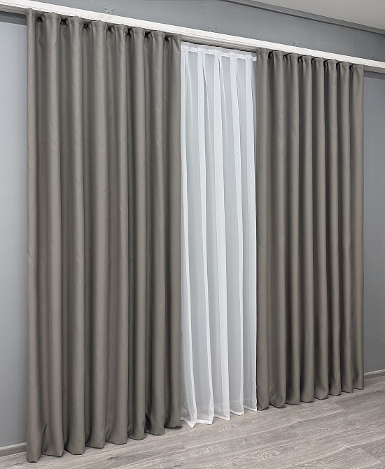 Комплект готовых штор VR-Textil Bagema Rvs № 1893ш Серый 100х270 см 2 шт (31-0052) Киев - изображение 4
