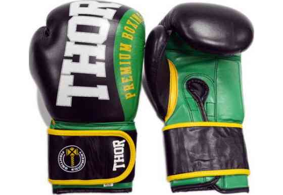 Боксерские перчатки Thor Shark Leather 10 oz Green Киев