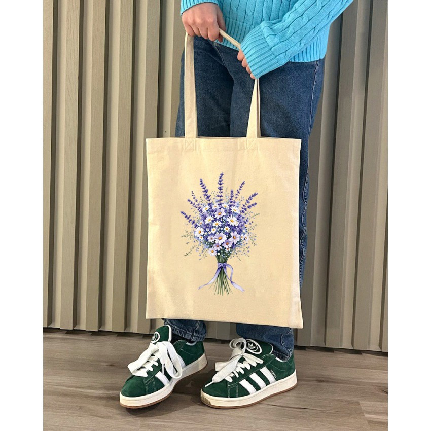 Екошопер BookOpt BK 4105 Лавандовий букет бежевий Киев - изображение 3