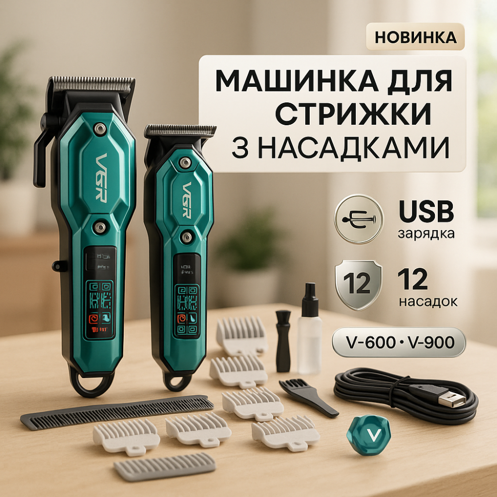 Хороший бездротовий тример VGR, Машинка для стрижки волосся бездротова, Стильна машинка для стрижки KD-36 Львів - фото 3