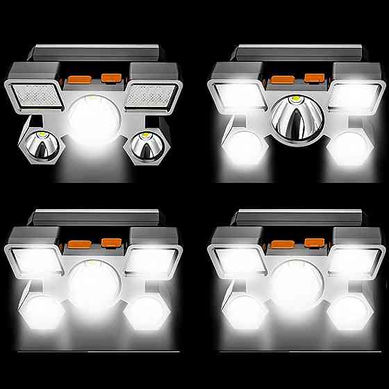 Ліхтар налобний акамуляторний, 5 діодів, Smarter / Ліхтар на голову / Світлодіодний ліхтар / Ліхтарик від USB Київ