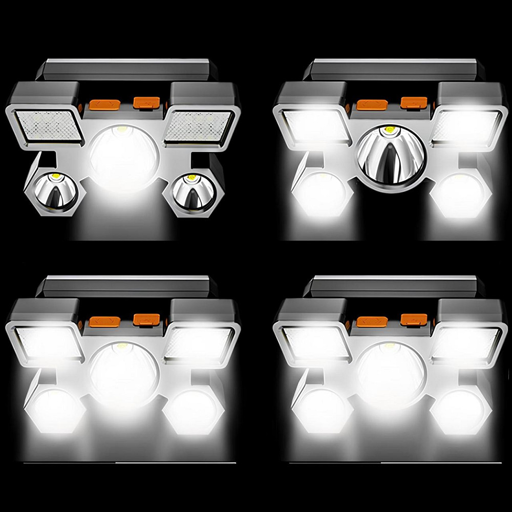 Ліхтар налобний акамуляторний, 5 діодів, Smarter / Ліхтар на голову / Світлодіодний ліхтар / Ліхтарик від USB Київ - фото 2