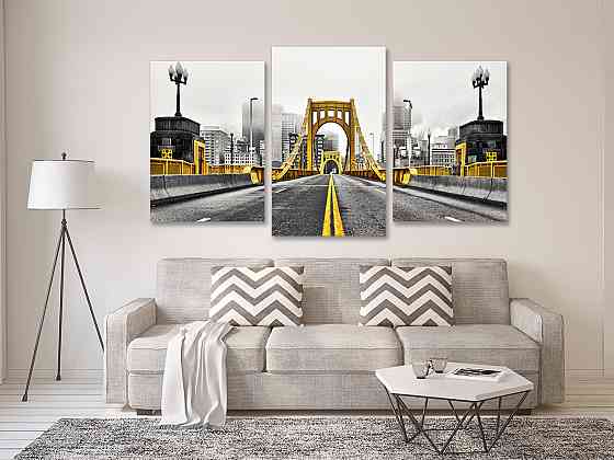 Модульная картина в гостиную / спальню  Золотий міст  Art-674_3 100x150 см Киев