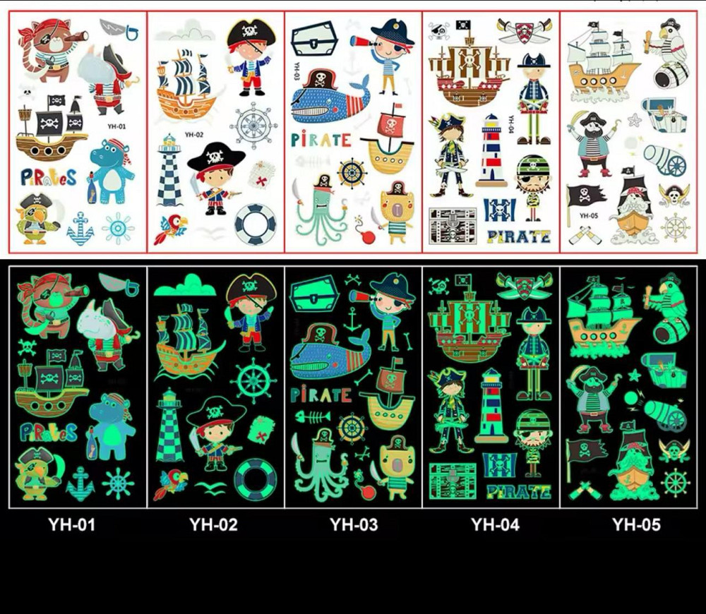 Детские тату переводные, флуоресцентные тату 