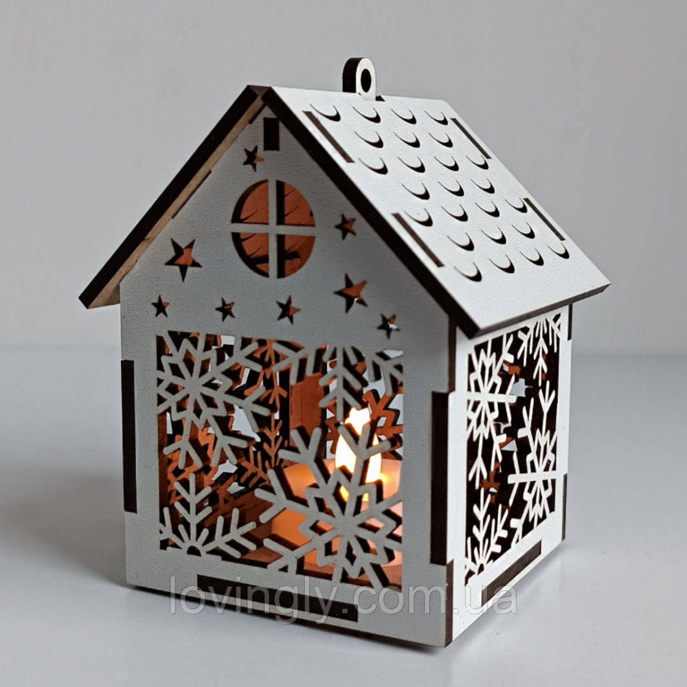 Новогодний домик для подарков и декора 10 см Ирпень - изображение 1