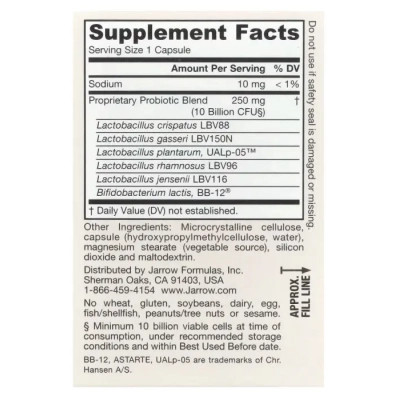 Вітамінно-мінеральний комплекс Jarrow Formulas Пробіотики для жінок, 10 млрд КУО, Vegan Fem Dophilus, Advanced, 10 Billi (JRW-03735) Вінниця - фото 2