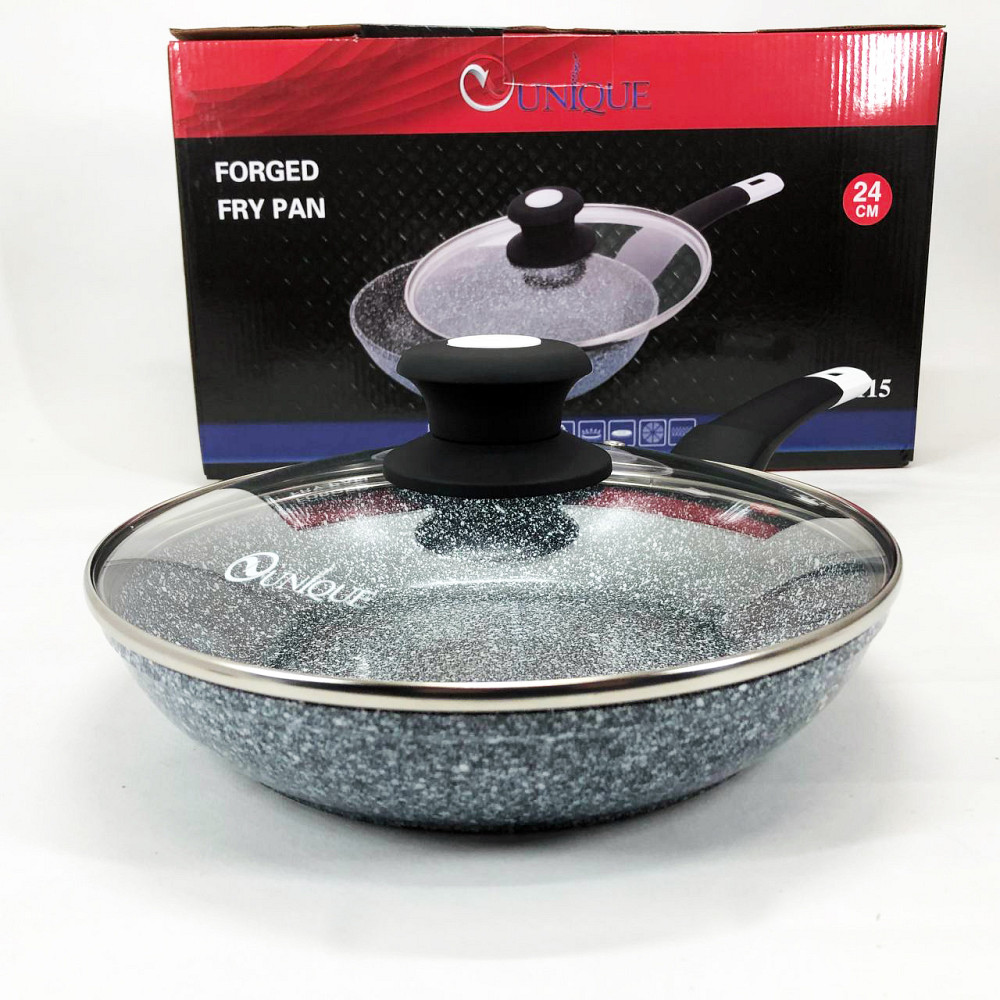 Удобная сковорода для дома UNIQUE UN-5115-24 см, Сковорода на долго алюминиевая углубленная NF-19 Львов - изображение 9