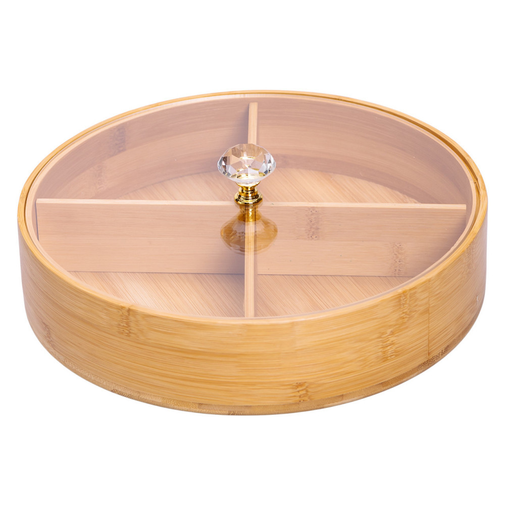 Деревянная менажница на 4 секции с крышкой Ø25 см Киев - изображение 3