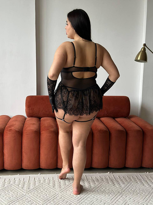 Жіноча еротична нижня білизна великих розмірів з гартерами чорна PLUS SIZE мереживна з кісточками 3XL Одеса - фото 5