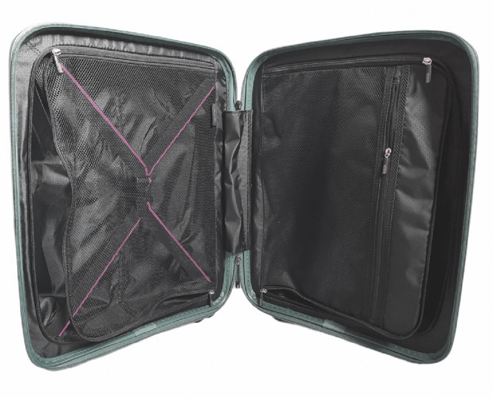 Чемодан пластиковый AIRTEX 245 малый 55 см серо-синий Киев - изображение 9