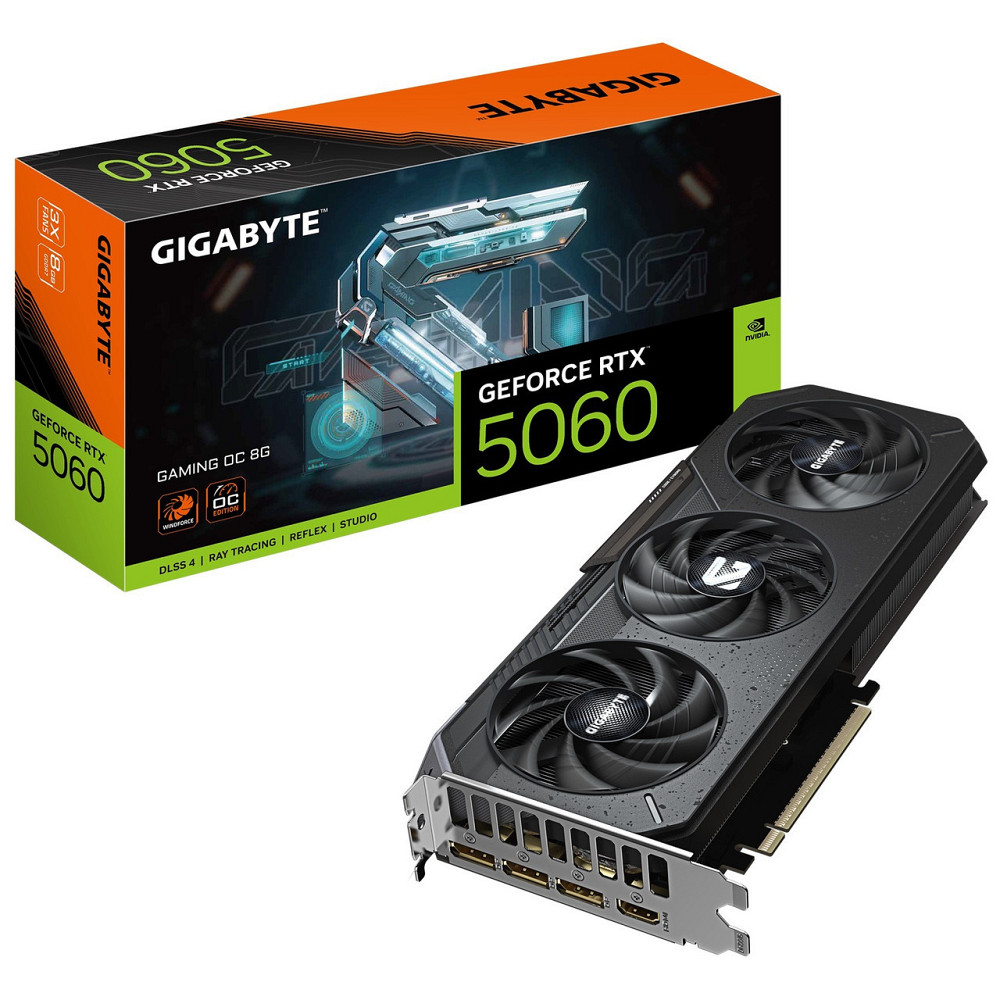 Відеокарта GF RTX 5060 8 GB GDDR7 Gaming OC Gigabyte (GV-N5060GAMING OC-8GD) ( Black ) Харьков - изображение 1