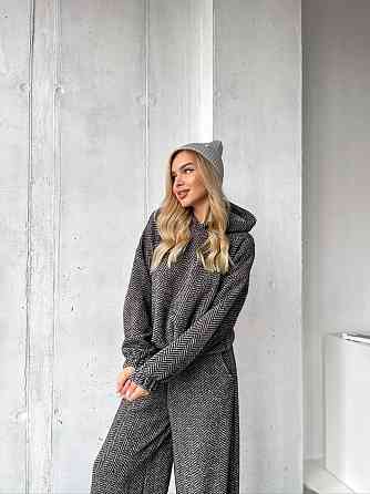 Женский теплый уютный костюм двойка из альпаки Черный, 42/44 Одесса