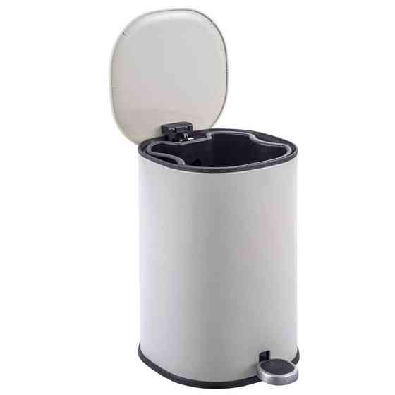 Овальное мусорное ведро с плавным закрытием Zerix Prime-TC0105 White 5 л, белое (ZX5901) Харьков