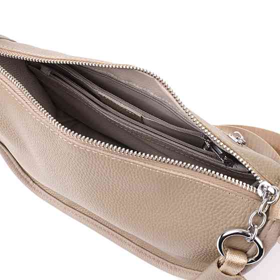 Полукруглая сумка для женщин из натуральной кожи Vintage 22907 Бежевый Киев