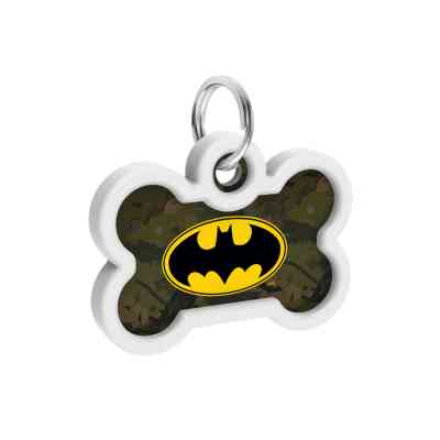 Адресник для тварин WAUDOG Smart ID з QR паспортом "Бетмен зелений" кістка 40х28 мм (0640-1002) Вінниця