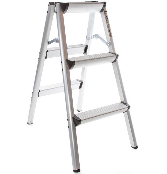 Алюмінієві драбини сходи двосторонні 3 ступені до 150 кг Mar-Pol (M85591) Нововолинськ - фото 2