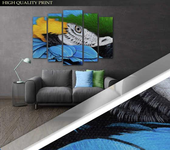 Модульна картина Папуга Art-242_5 ( 80х118см ) Київ
