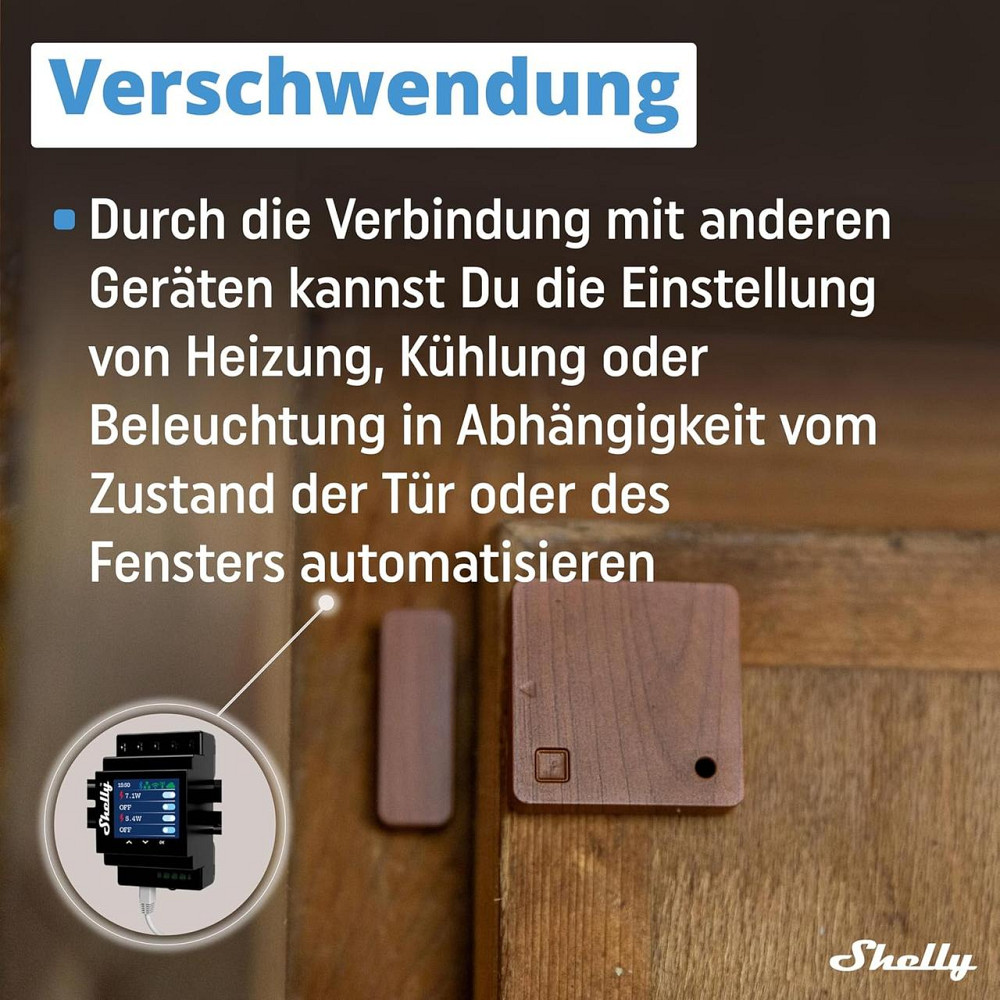 Shelly Blu Door/Window Brown Bluetooth датчик дверей и окон с датчиком освещённости мгновенная реакция iOS Киев - изображение 2