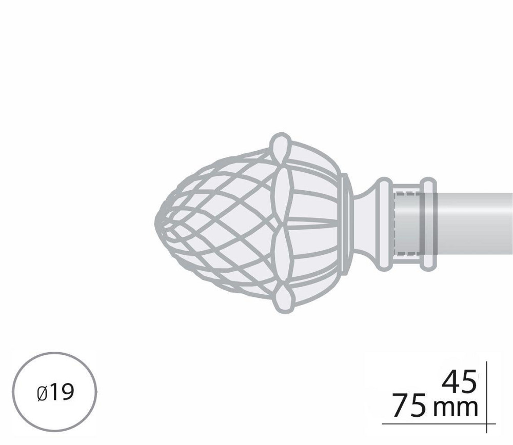 Закінчення для карнизу Orvit ЦИНАРА 19 мм АНТИК Львов - изображение 2
