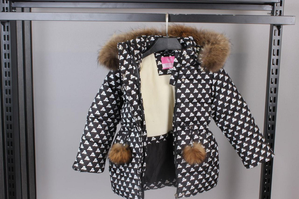 Дитяча зимова куртка для дівчинки натуральне хутро 104,110,116,122,128 Миколаїв - фото 3