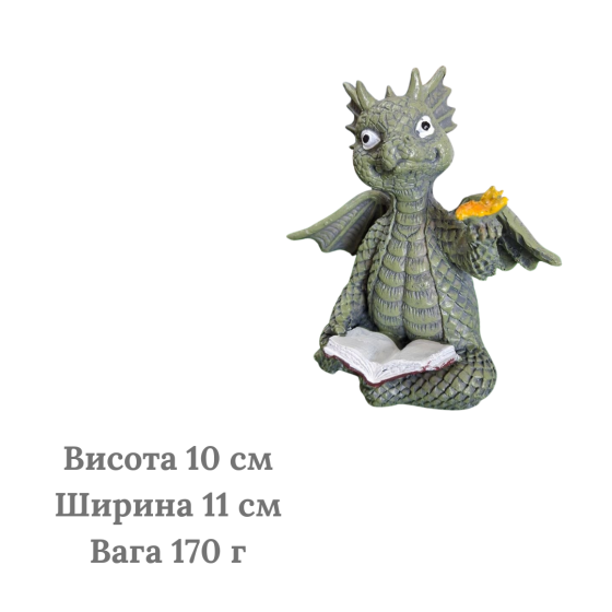 Дракончик Библиофилл 10 х 11 см из полистоуна Для дома и сада Одесса