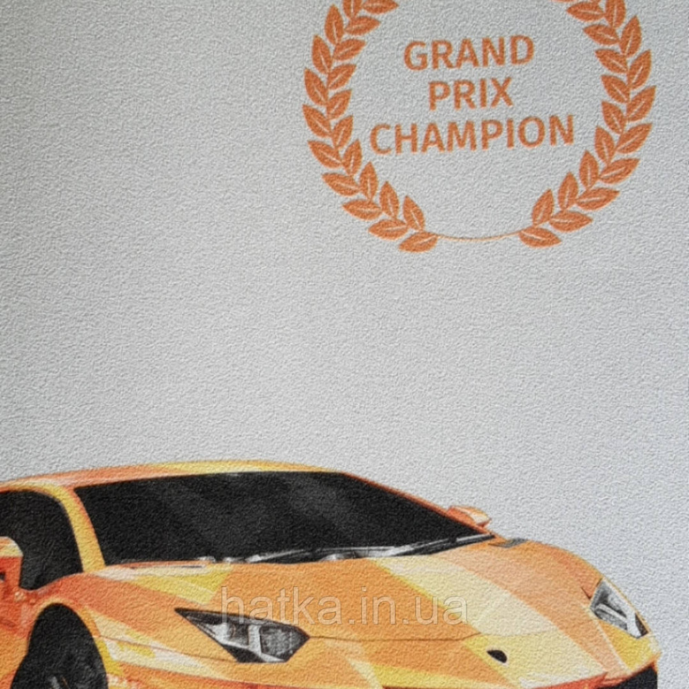 Шпалери вінілові на флізеліні AdaWall Ada Kids метрові дитячі для хлопчиків тачки перегонові машини на сірому Київ - фото 4