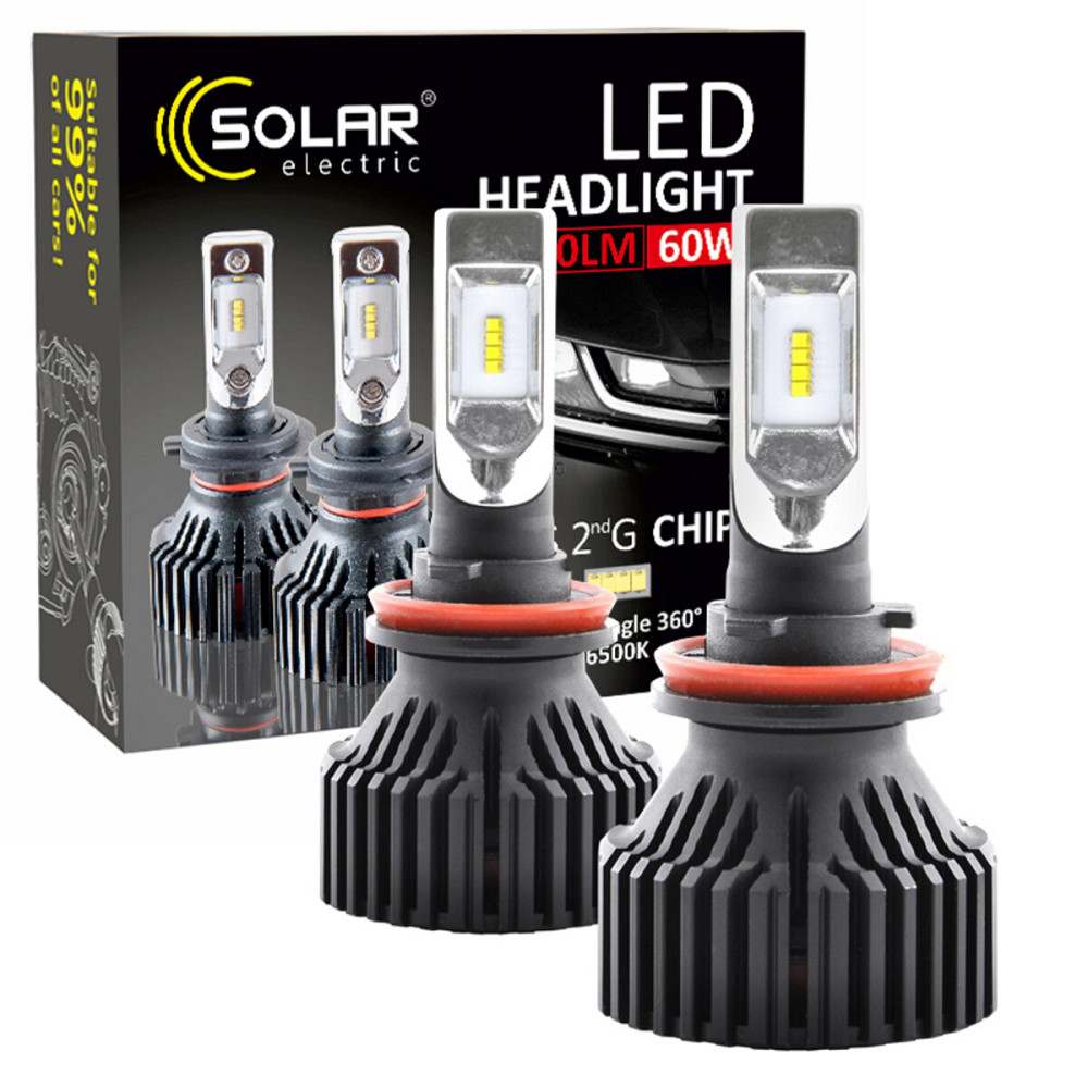 LED автолампа Solar H11 12/24V 6500K 8000Lm 60W ZES Chip Київ - фото 1