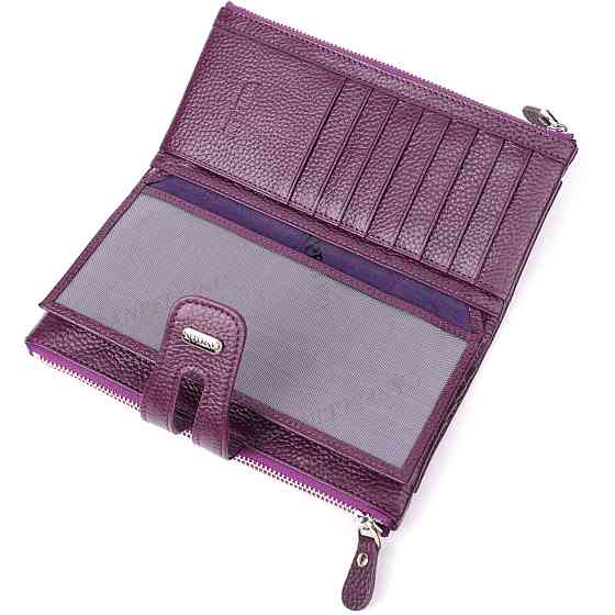 Яркий женский кошелек из натуральной кожи CANPELLINI 20873_1 Фиолетовый Киев