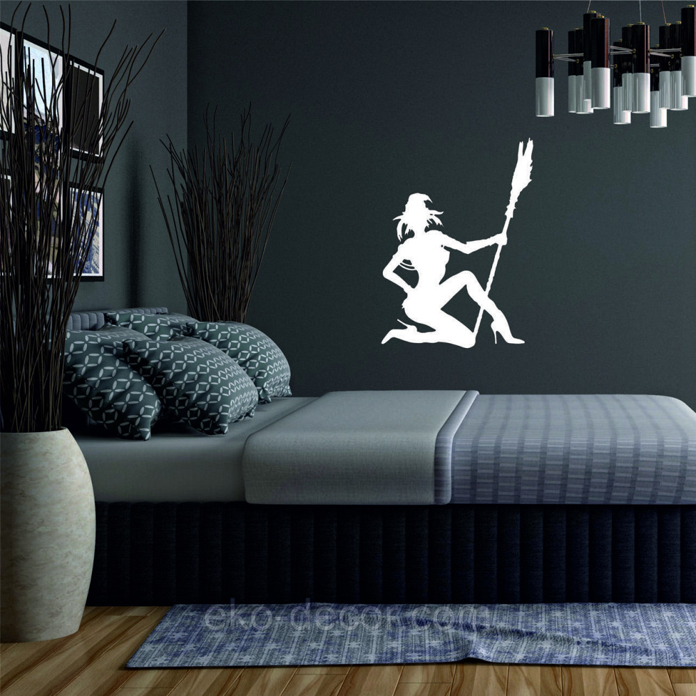 Декоративное настенное Панно «Девушка с метлой», Декор на стену 50*36 см, Белый Киев - изображение 3