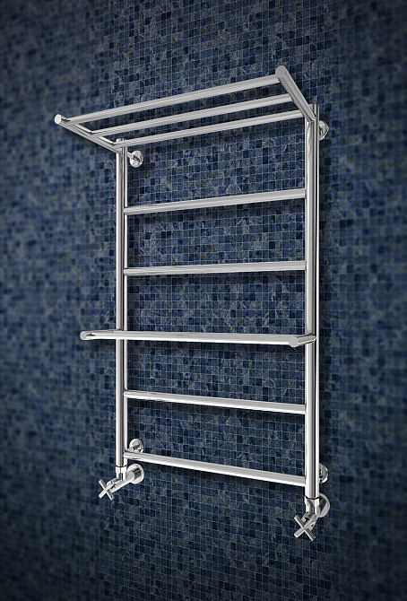 Полотенцесушитель водяной Mario INOX Анкона 770х530/500 с полкой Киев - изображение 4